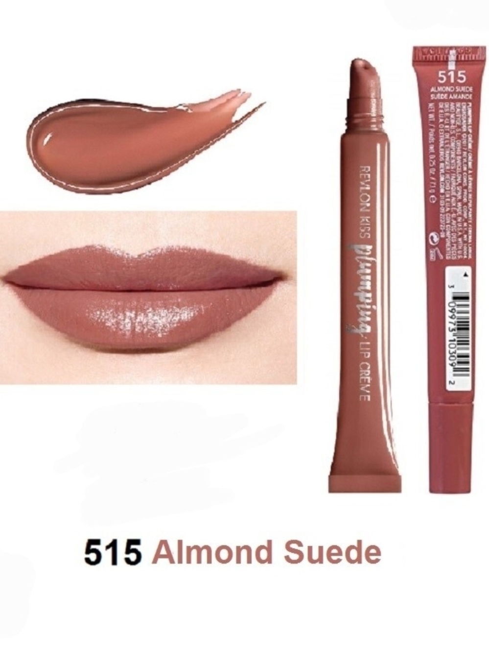 Revlon Kiss Plumping Lip Creme - 515 Almond Suede (Nude Pink) 0.25oz Sealed